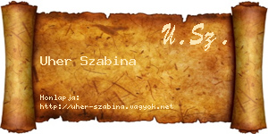 Uher Szabina névjegykártya